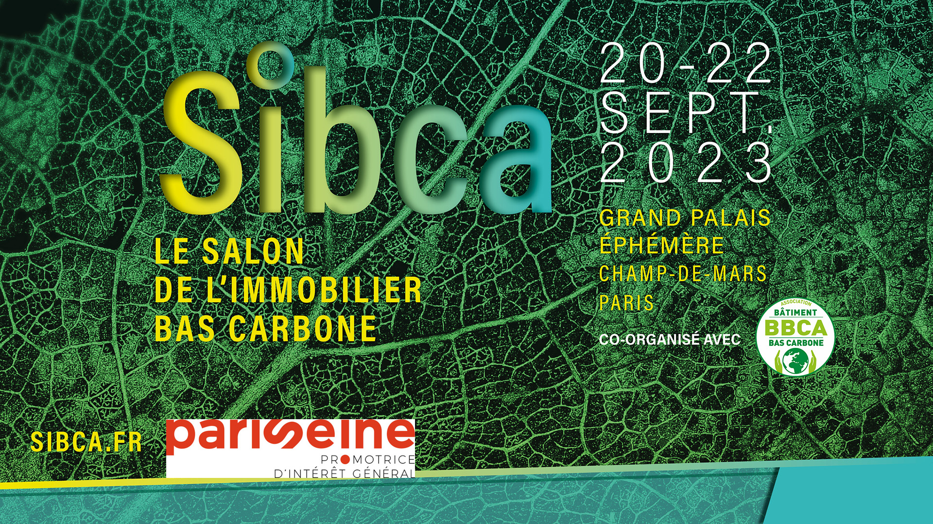 Affiche SIBCA, du 20 au 22 septembre 2023 au Grand Palais Ephémère sur le Champ-de-Mars à Paris. Organisé par l'association BBCA.